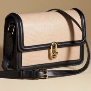JULES KAE Black & Beige Faux Leather Crossbody Bag